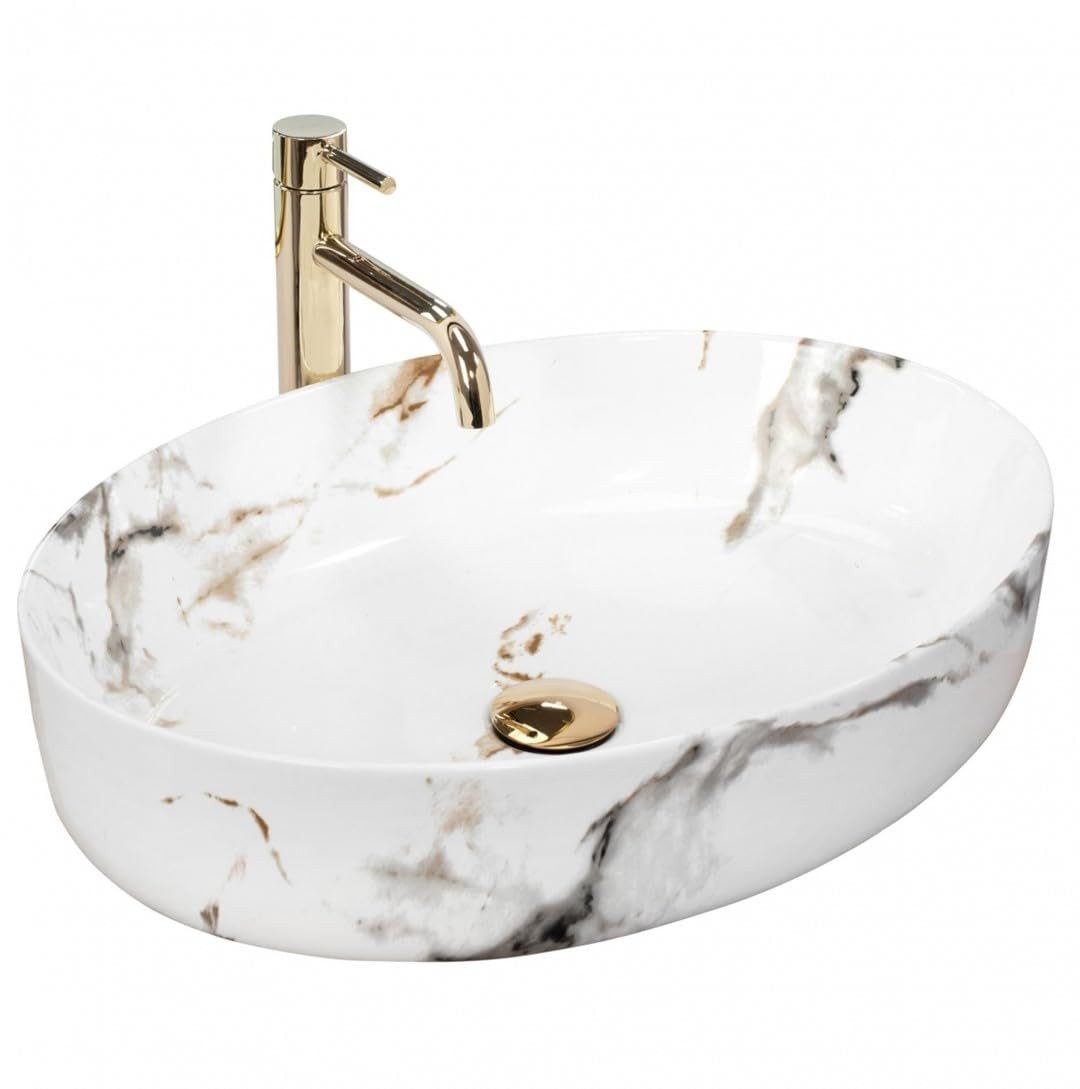 GTM Design Aufsatzwaschbecken Modern Waschbecken ohne Hahnloch Elegant